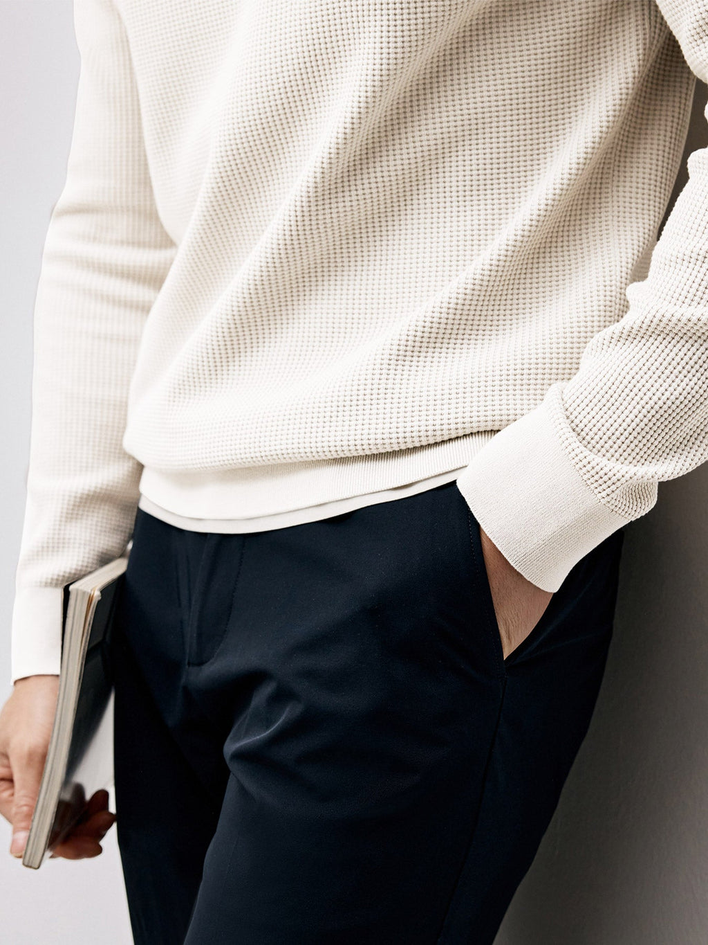 GentleKnit Buttoned Waffle Sweater