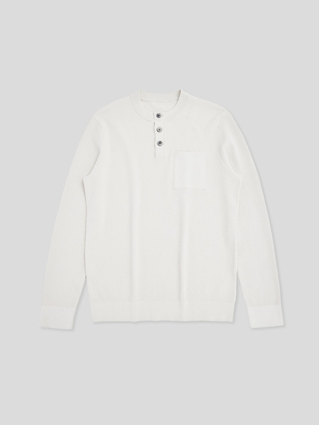 GentleKnit Buttoned Waffle Sweater