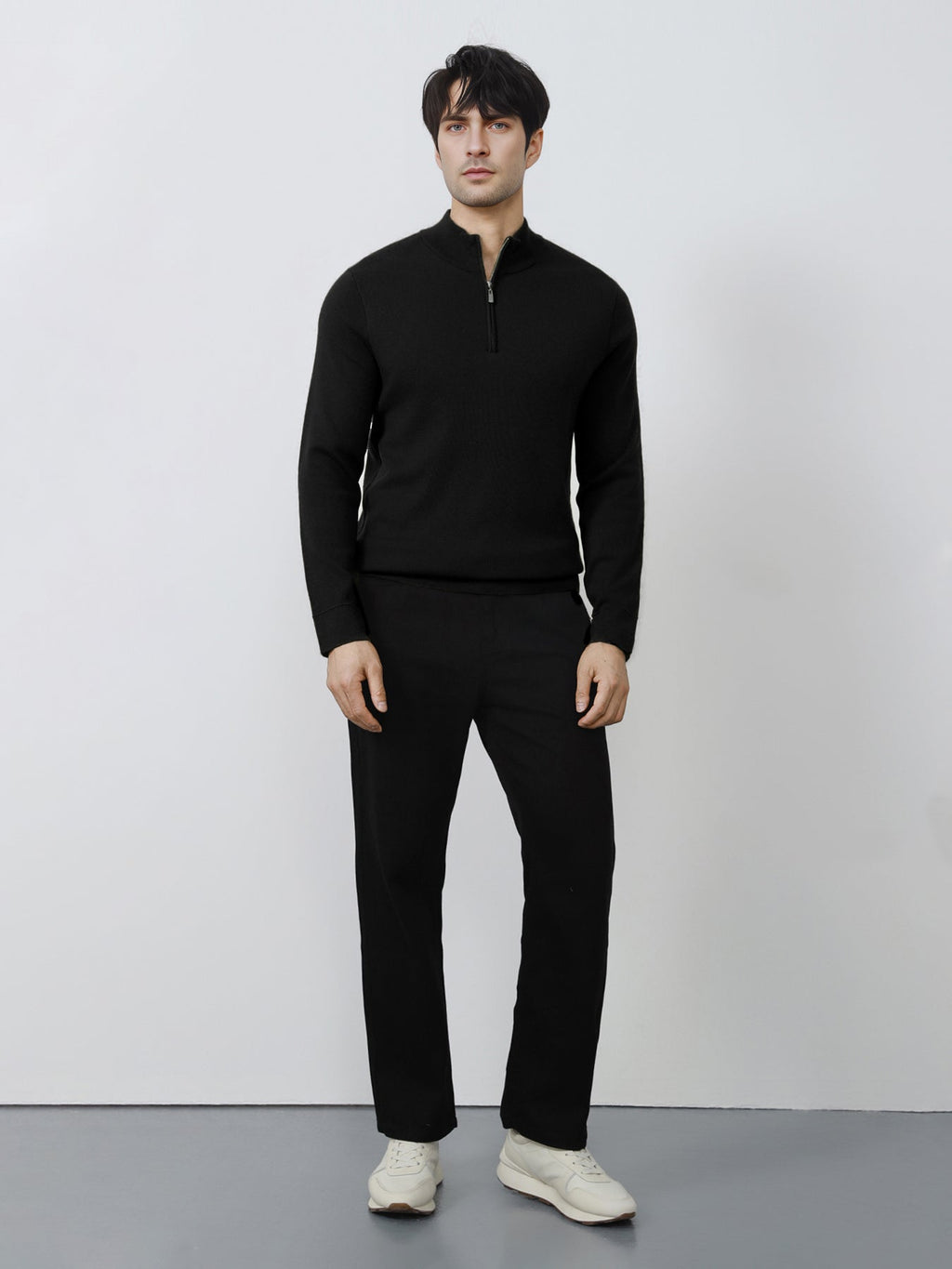 GentleKnit Washable Half Zip Mock Neck Sweater