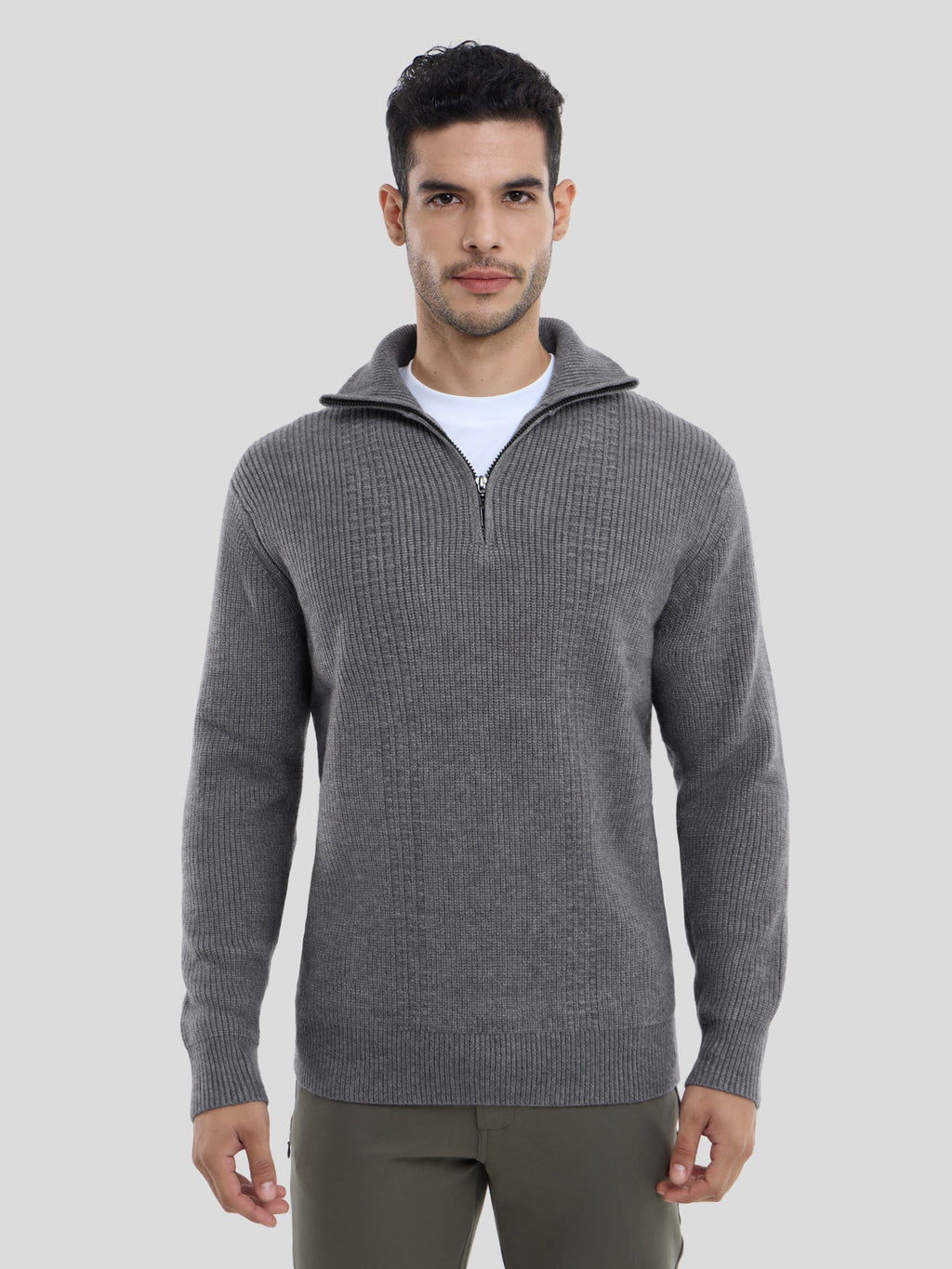 GentleKnit Half-Zip High Collar Sweater